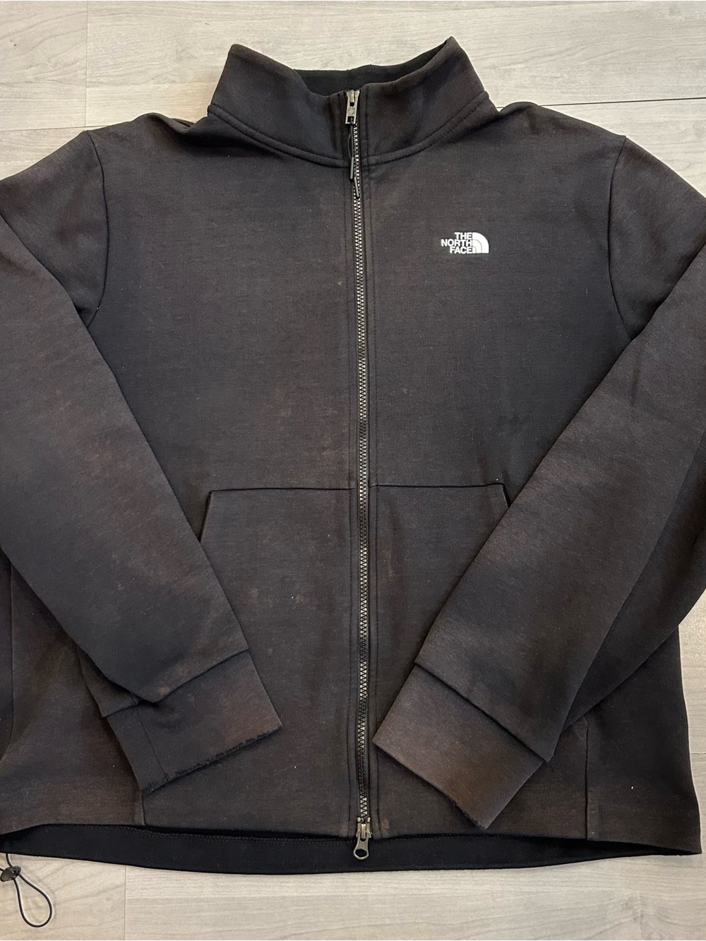 The North Face Mens Jacket Large Black Full Zip Cotton Blend Outdoor Casual